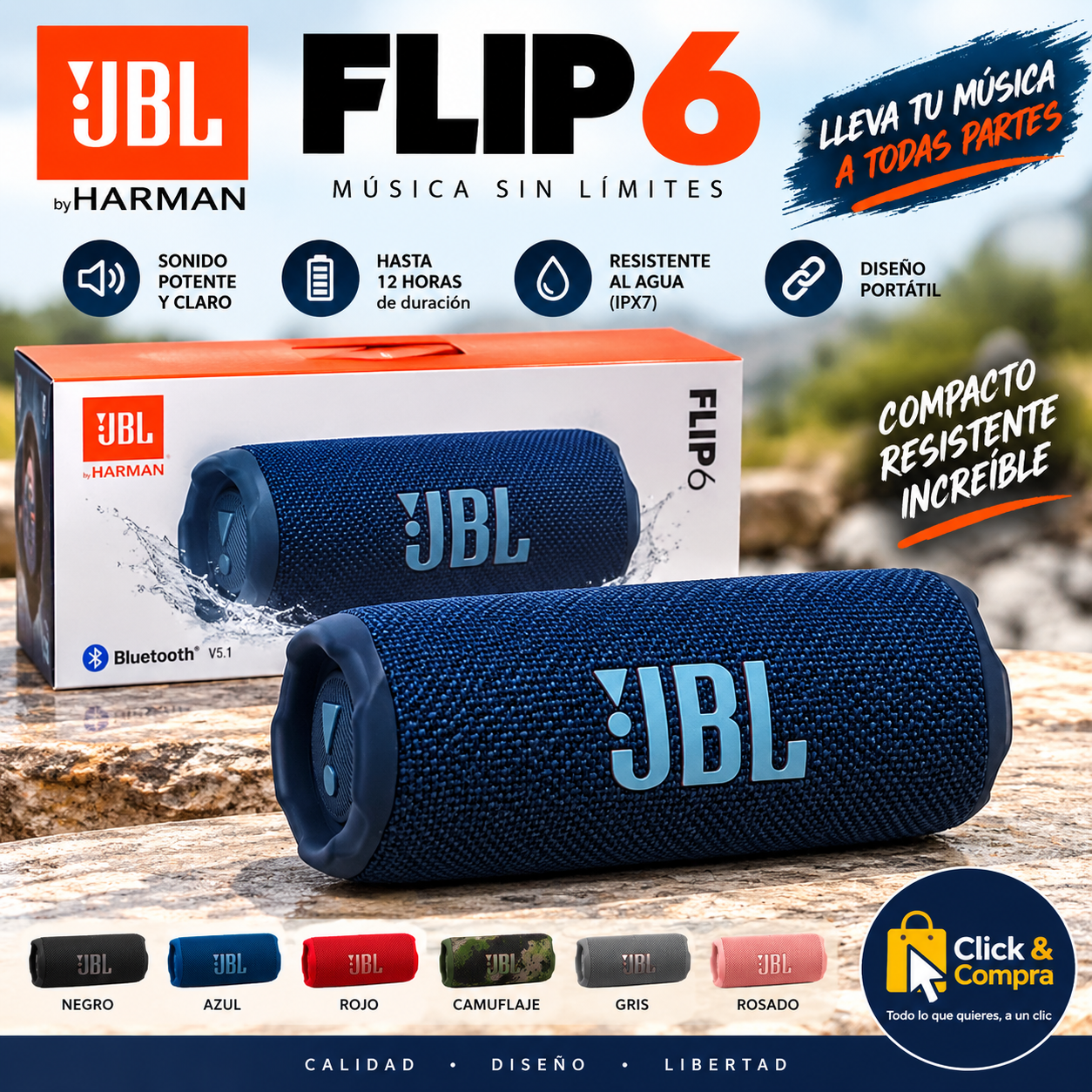 PARLANTE FLIP 7 CALIDAD A1 de AROMA360