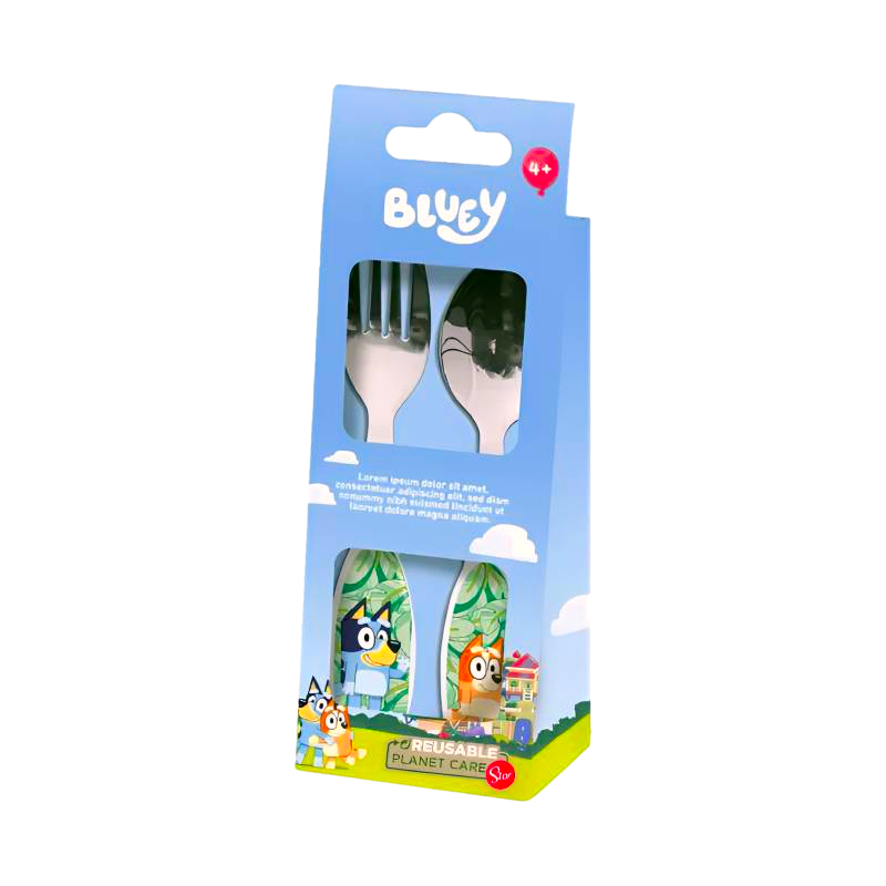 Cubiertos de acero Bluey de La Mirilla Kids